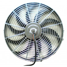 14" UNIVERSAL FAN W/ CURVED BLADES HEAVY DUTY CHROME 