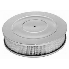 Chrome 14" x 3" Performance Style Air Cleaner Set - Paper Element & Flat Base