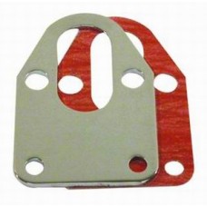 Chrome Steel SB Chevy Fuel Pump Mounting Plate with Gasket