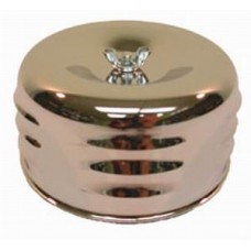 Chrome 4" x 2 7/8" Louvered Style Air Cleaner Set - 2 5/8" Neck & Paper Element