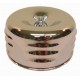 Chrome 4" x 2 7/8" Louvered Style Air Cleaner Set - 2 5/8" Neck & Paper Element