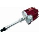 Chrome Aluminum Chevy HEI Electronic Distributor with 50K Coil - Red Cap