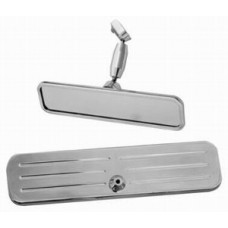 Polished Aluminum "Rectangle with Ball Mill Lines" Interior Mirror
