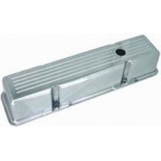 Polished Aluminum SB Chevy Tall Valve Cover - Ball Milled with Hole & Baffled