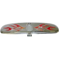 Chrome Steel Univeral Interior Mirror with Day/Nite Switch - Red Flame