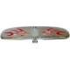 Chrome Steel Univeral Interior Mirror with Day/Nite Switch - Red Flame