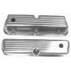 Polished Alum SB Ford Tall Valve Cover - Ballmilled with Hole & Baffled