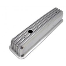 Polished Aluminum SB Chevy 1987-up "Finned" Valve Cover - Tall with Hole