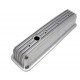 Polished Aluminum SB Chevy 1987-up "Finned" Valve Cover - Tall with Hole