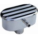 Polished Aluminum Oval Push-in Breather with PCV Tube - Finned
