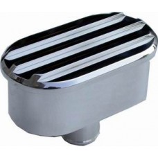 Polished Aluminum Oval Push-in Breather - Finned