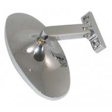 CHROME ALUM OVAL REAR VIEW MIRROR W/BRACKET