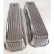 Polished Aluminum SB Chevy 1957-86 "Finned" Valve Cover - Tall with Hole