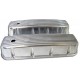 Polished Aluminum BB Chevy "Finned" Valve Cover - Tall with Hole short bolts style